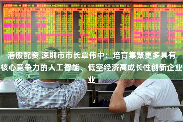 港股配资 深圳市市长覃伟中：培育集聚更多具有核心竞争力的人工智能、低空经济高成长性创新企业